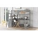preview thumbnail 1 of 10, Stylish Loft Gray Twin Bed with Slanted Ladder, Desk Shelves, 2 Drawer Gray - Twin