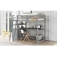 preview thumbnail 4 of 12, Twin Size Loft Bed with Desk and Shelves, Wood Frame Guardrail Bed with Two Built-In Large Storage Drawers