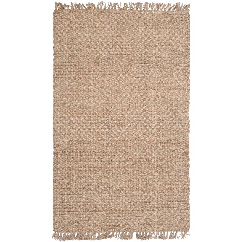 SAFAVIEH Handmade Natural Fiber Iqrame Jute Fringe Rug On Sale Bed