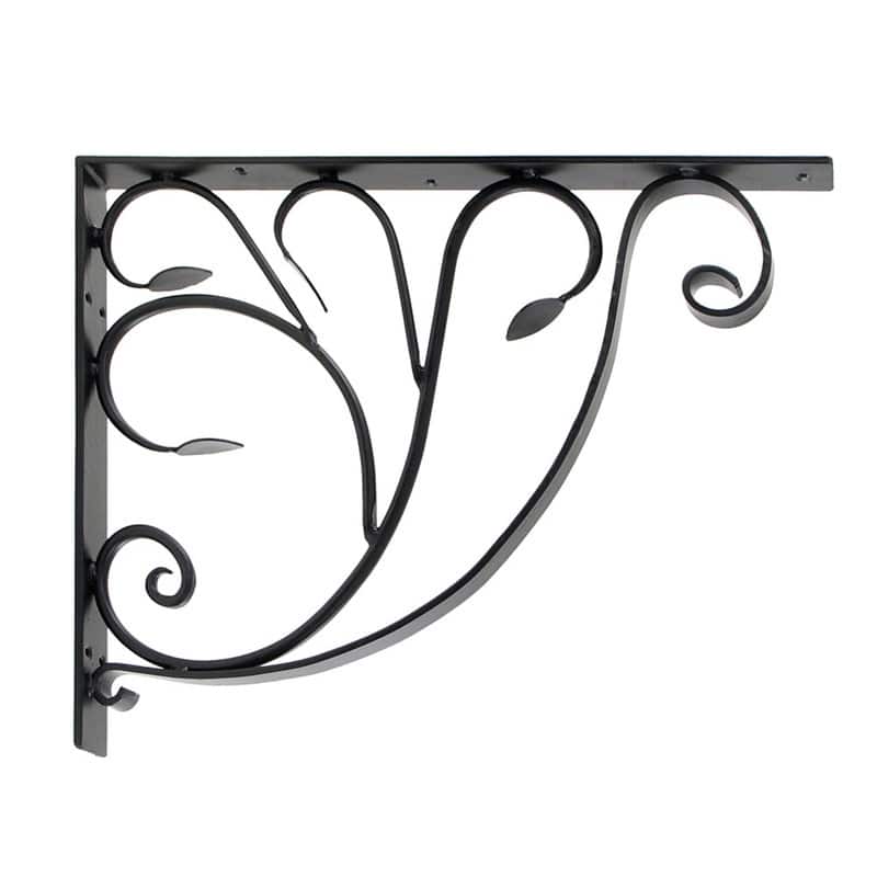 Achla Designs Elegant Detailed Leafy Leaf Mail Box Bracket, 18 Inch Tall, Black Powder Coat Finish