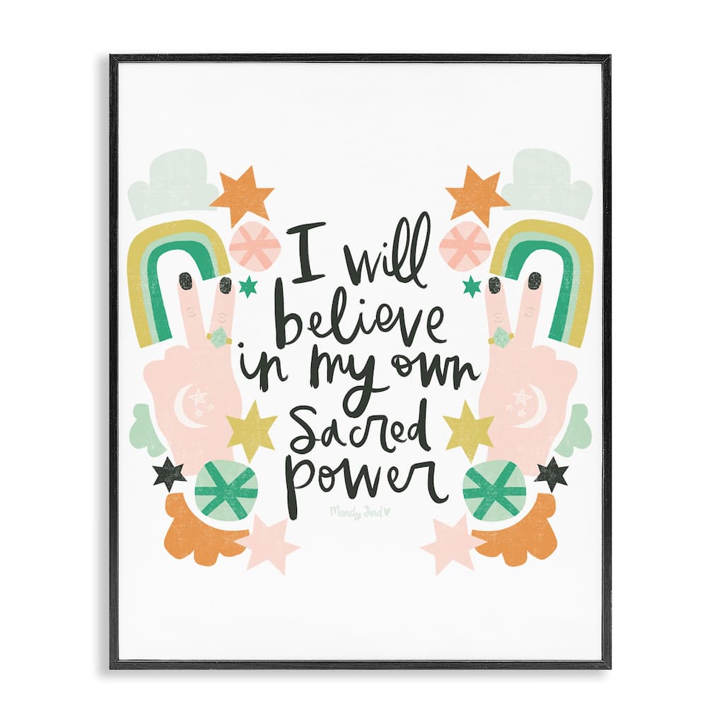 Stupell Empowering Sacred Power Sentiment Framed Giclee Art Design By Mandy Ford Art + Illustration