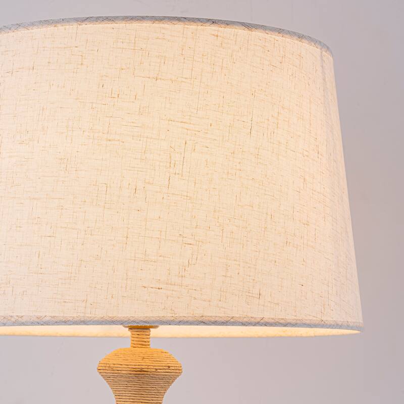 Onda 26" Rattan Table Lamp with USB 3-Way Touch Dimmer