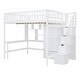 preview thumbnail 8 of 16, Playhouse Inspired Full size Loft Bed with Bookshelf, Drawers, Desk and Wardrobe, Sturdy Construction & Unique Design, White
