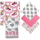 preview thumbnail 1 of 2, Baby Girls 8 Piece Elephants Baby Gift Set, Bright Pink Hot Pink