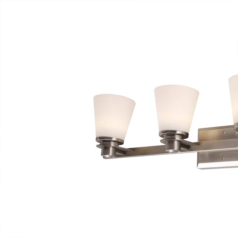 4 Light Vanity Lighting in Brushed Nickel LED integrated