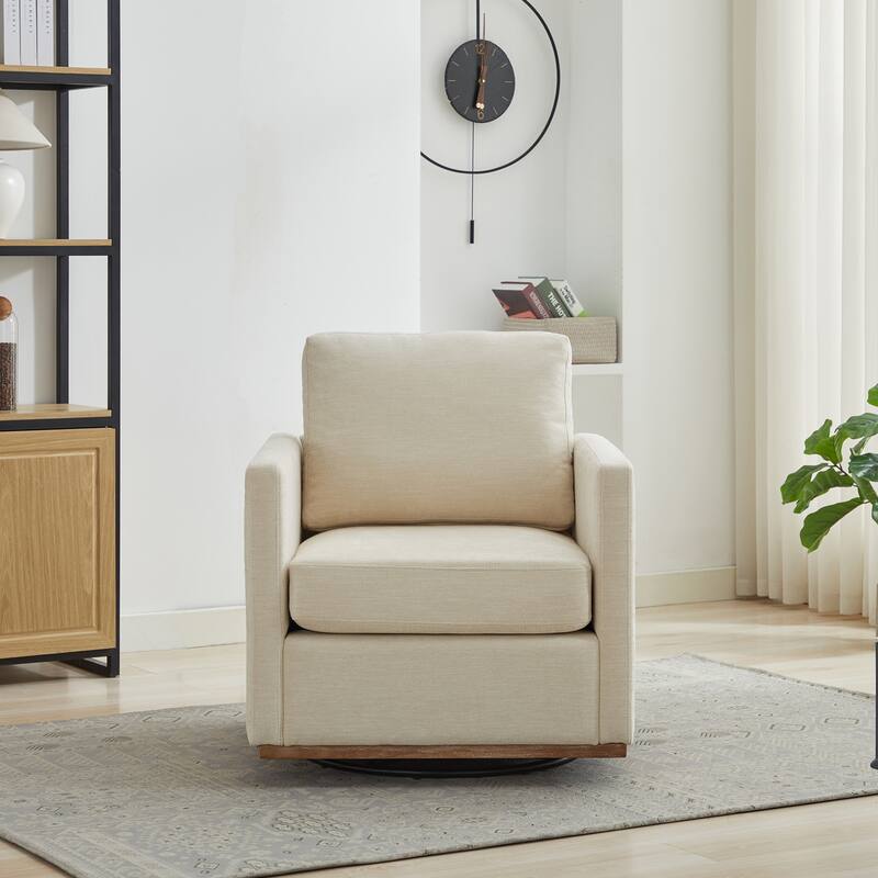 Chenille Swivel Accent Chair (Square Design)
