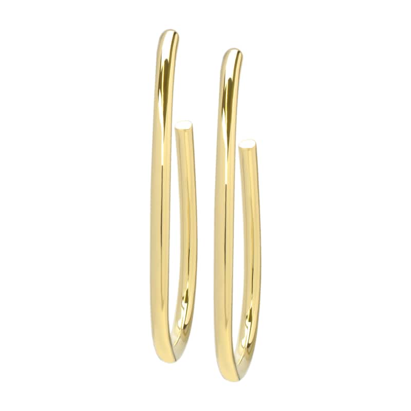 Victoria Townsend Gold Plated Teardrop Hoop Earring 50mm - Yellow