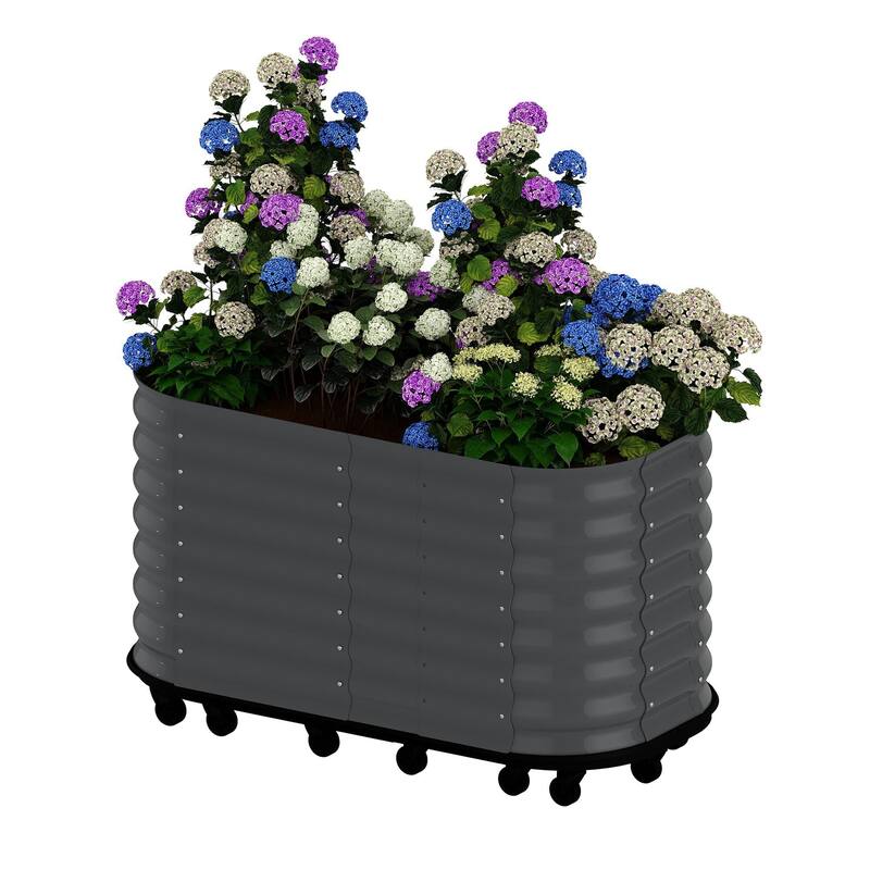 Roll & Grow Planter, with 360° Wheels - Grey - 23.6*59*27.5in