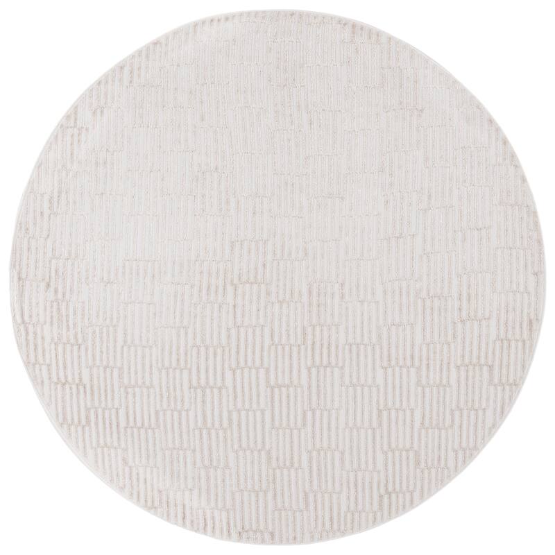 SAFAVIEH Maya Vita Modern & Contemporary Jute Rug - 6'7" Round - Ivory/Beige