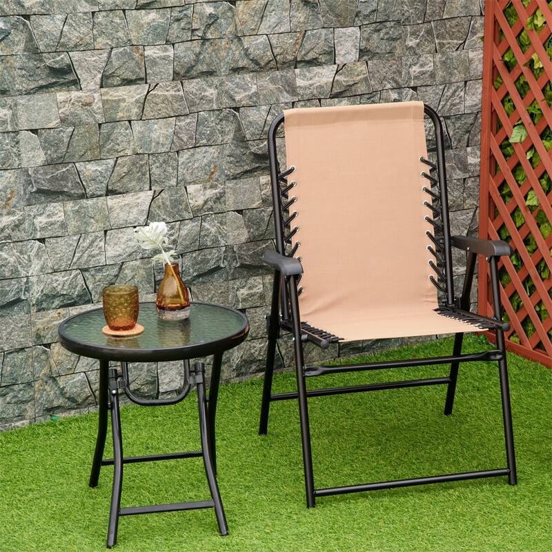 Mesh Fabric Outdoor Folding Chair with Armrest, Foldable and Steel