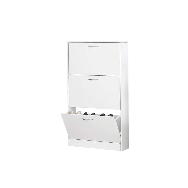 3 Tier Shoe Storage Cabinet for Entryway White