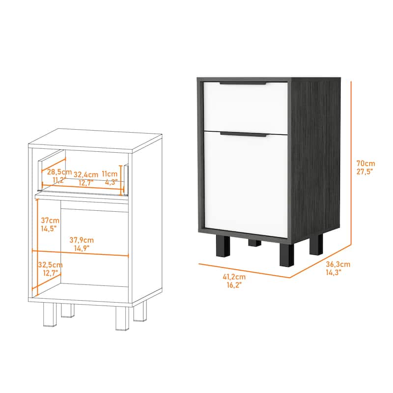 Nightstand Maryland Z,One Drawer,One Cabinet，for Living Room,and Dining Room