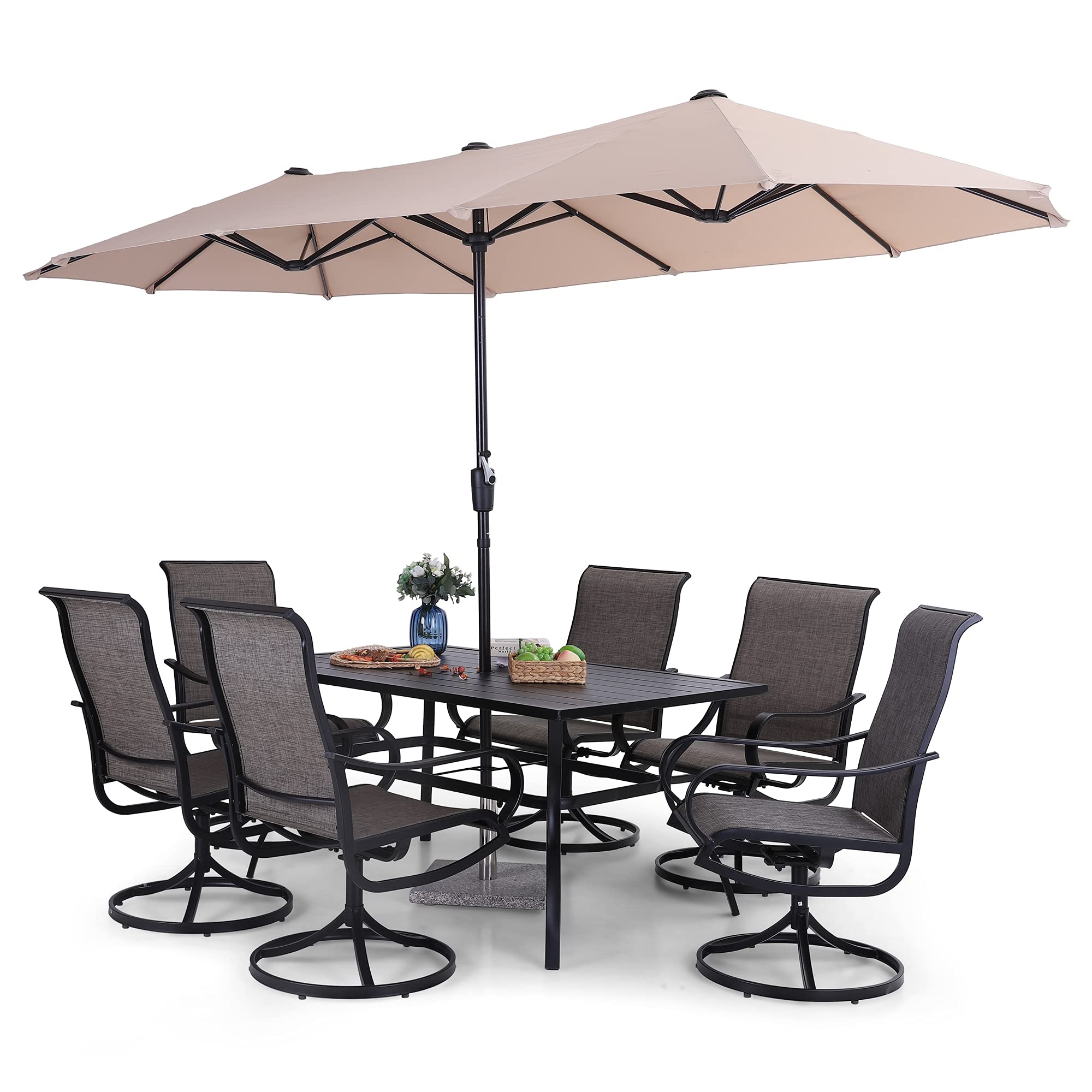 Outdoor dining sets clearance for 8 with umbrella