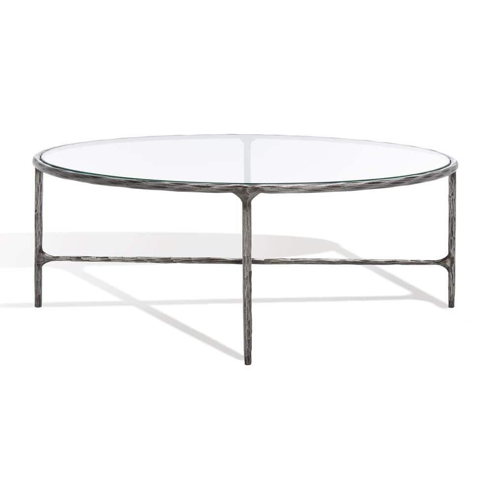 SAFAVIEH Couture Kathleen Oval Metal Coffee Table - 40 In W x 30 In D x 15 In H - 40"W x 30"D x 15"H