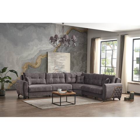 Nandeka Fabric Sleeper Sectional Sofa