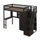 preview thumbnail 5 of 7, Twin Loft Bed with Stairs, Storage, Bookshelf, Desk & Wardrobe