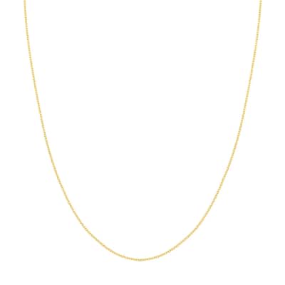 Curata 14k Yellow Gold 1.15mm Open Diamond Cut Cable Chain Necklace (Lobster)