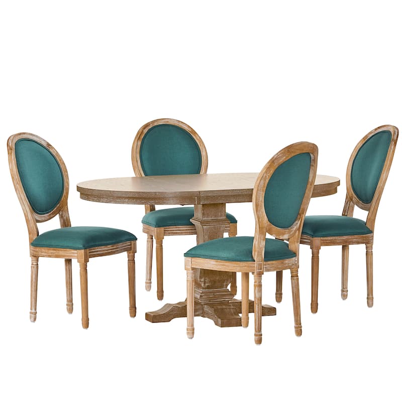 Dored 5 Piece Dining Set by Christopher Knight Home - Dark Teal