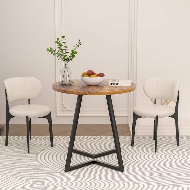 VECELO 35.43'' Round Butterfly Leg Dining Table for 4 MDF Top Kitchen Table Kitchen & Dining Room Tables