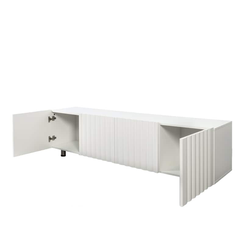 TV Stand Entertainment Center with Storage - White