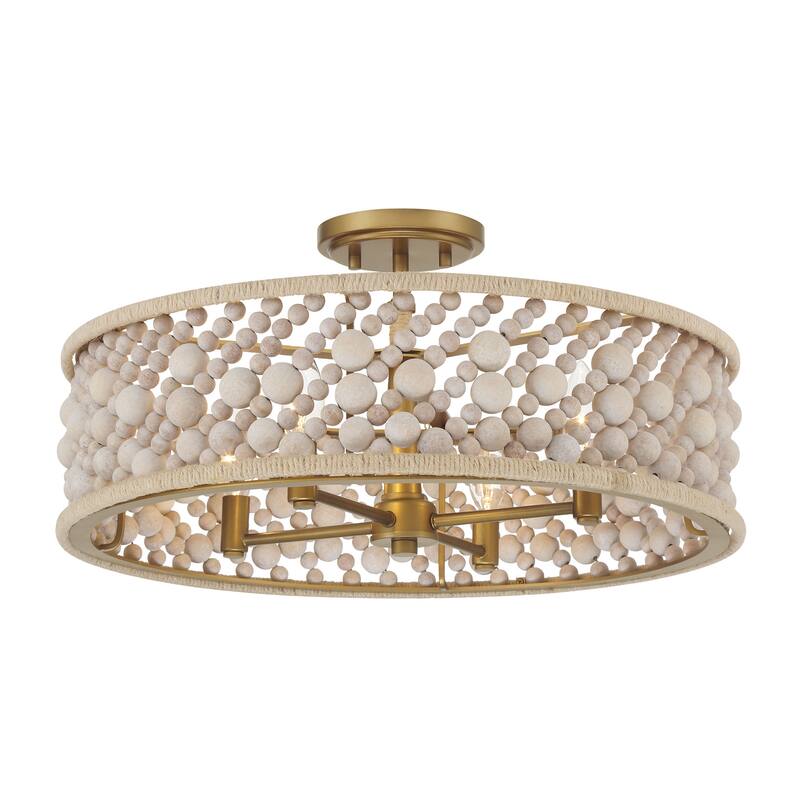 Minka Lavery 3645 Horsmore 4 Light 21" Wide Semi-Flush Drum Ceiling - Painted Legacy Brass