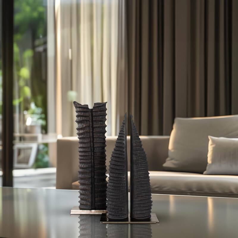 Lamu Abstract Sculpture - 13.3/4H x 18W x 6.3/4D