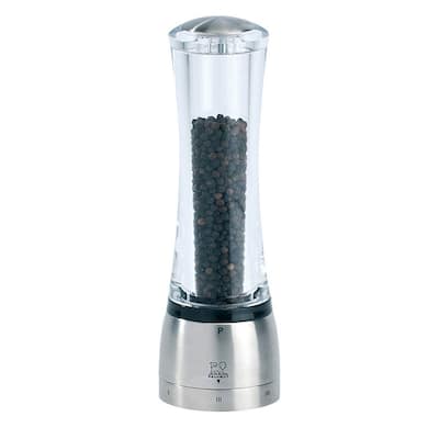 Peugeot Daman U'Select Shaftless 8.25 Inch Pepper Mill, Stainless Steel - Stainless Steel & Clear - Stainless Steel & Clear