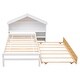 preview thumbnail 17 of 16, Twin Bed with Roofed Bookcase Headboard and Pull-Out Trundle