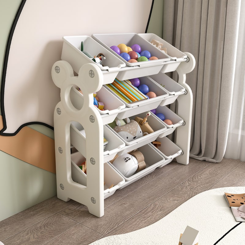 Multi-functional Nursery Organizer Kids Furniture Set - Grey+Ivory