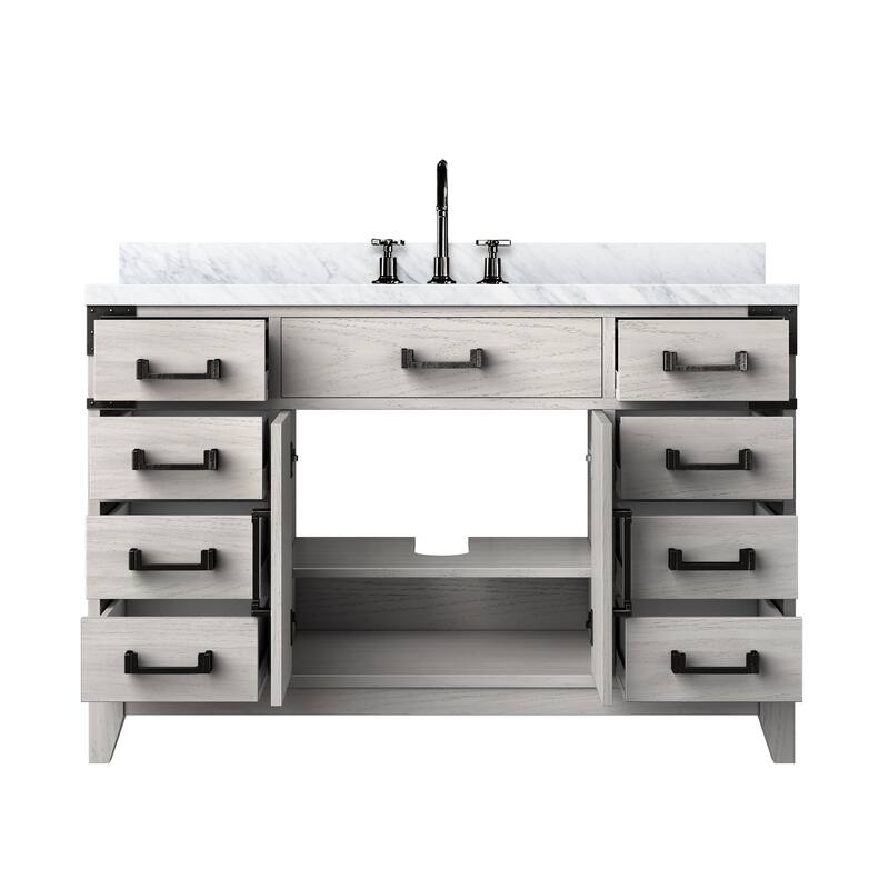 Laurel Bath Vanity Carrara Marble Top, Sink and Faucet