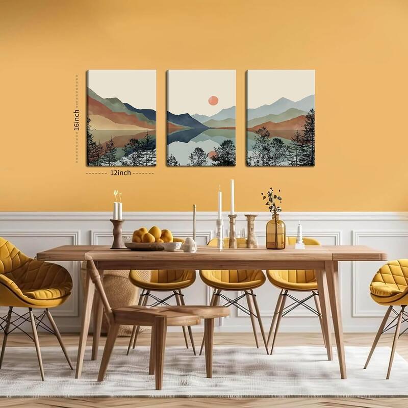 Sun Forest Abstract Nature Landscape Artwork Wall Decor