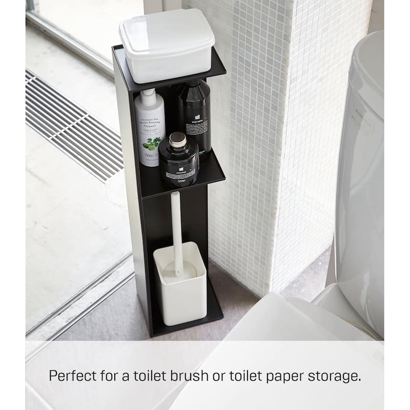 Yamazaki Home Bathroom Organizer, Steel - L 6.69 x W 5.12 x H 27.76 inches