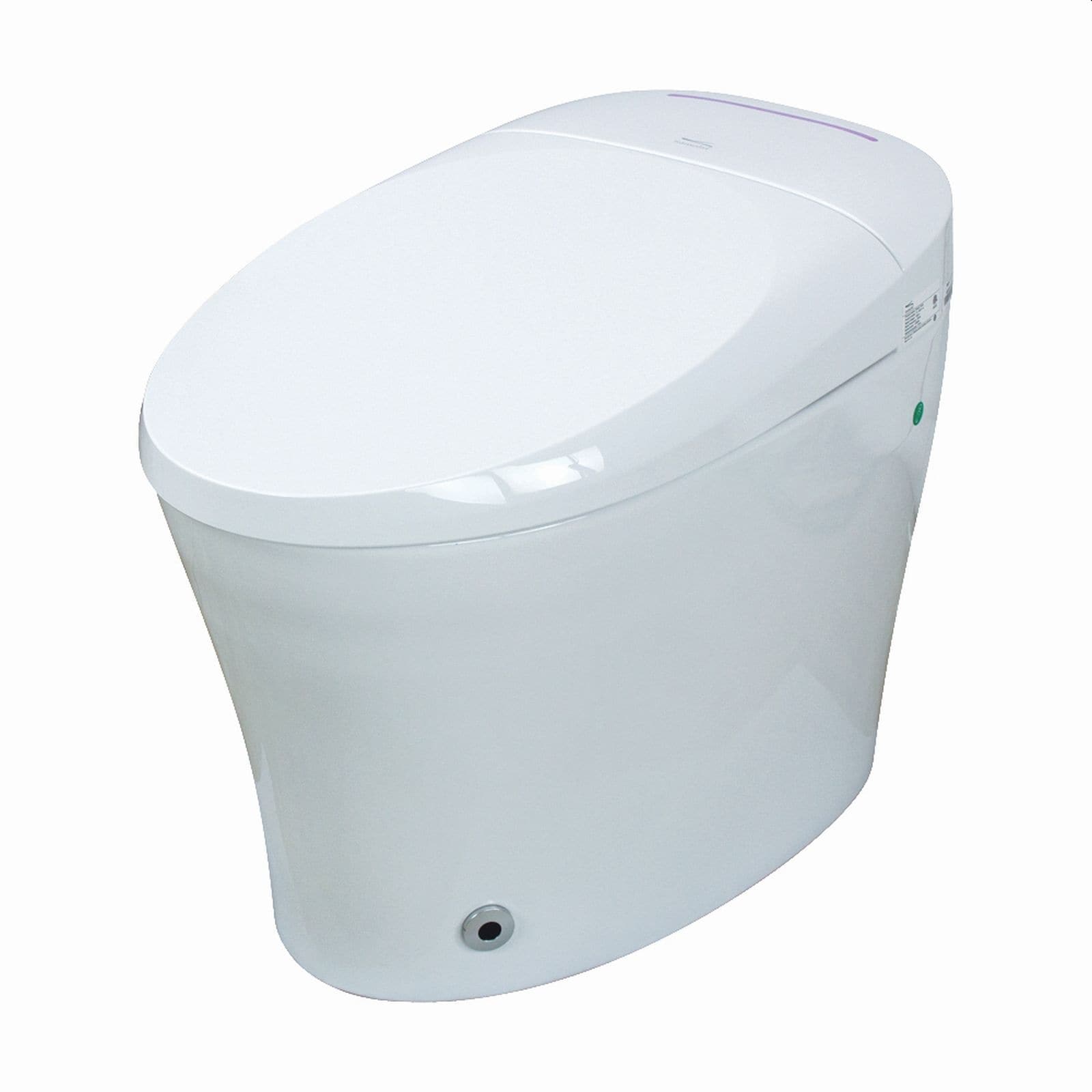 White/Green Dual Flush Elongated Toilet - The Renovators Supply I