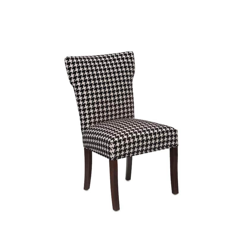 Bella Houndstooth Transitional Wingback Dining Room Chair