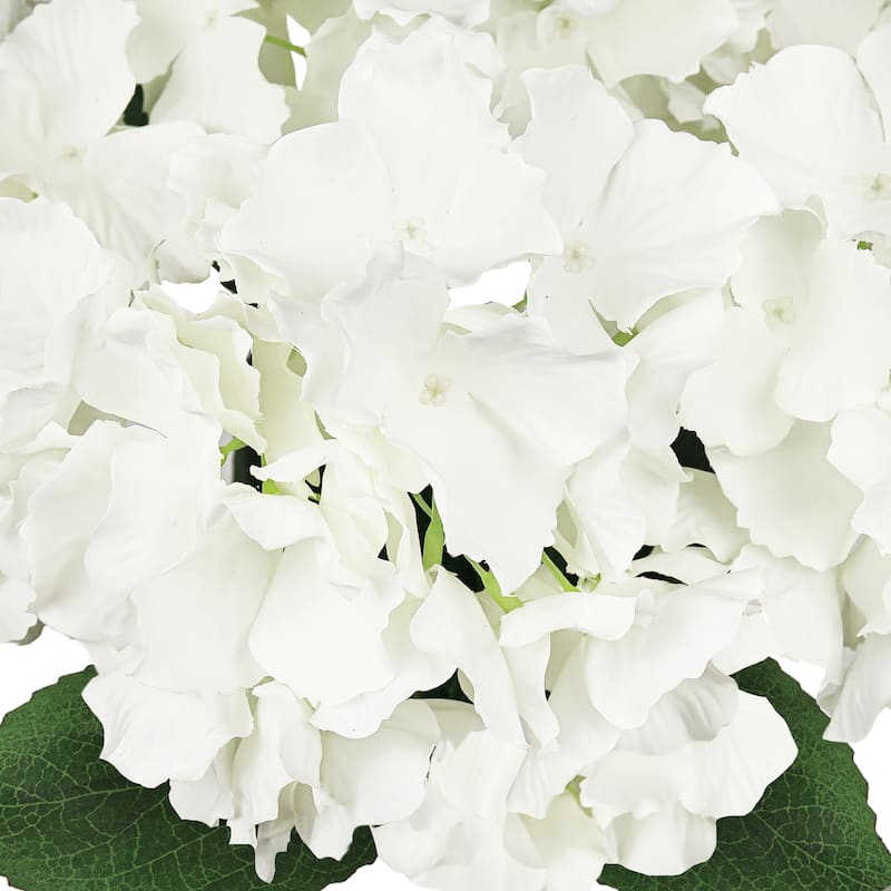 Set of 2 Cream White Artificial Hydrangea Flower Stem Bush Bouquet 19in - 19" L x 12" W x 12" DP