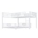 preview thumbnail 9 of 28, Twin over Full Size Metal Bunk Bed Frame with Iron Mesh Decor, L-Shaped Loft Bed with Underneath Platform Bed