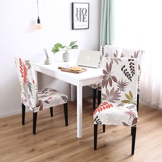 Enova Home Elegant Polyester and Spandex Stretch Washable Dining Chair Slipcover set of 4