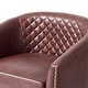 preview thumbnail 42 of 79, 2 Set Tufted PU Vegan Leather Swivel Barrel Chair with Nailheads Trim
