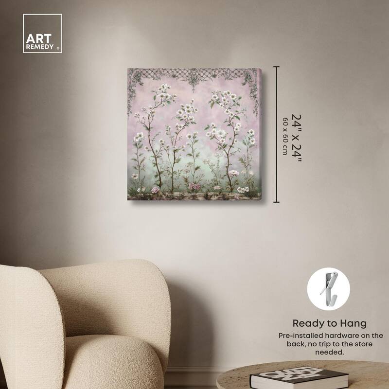 Floral Frieze in Fade Canvas by Art Remedy, Gallery Wrapped