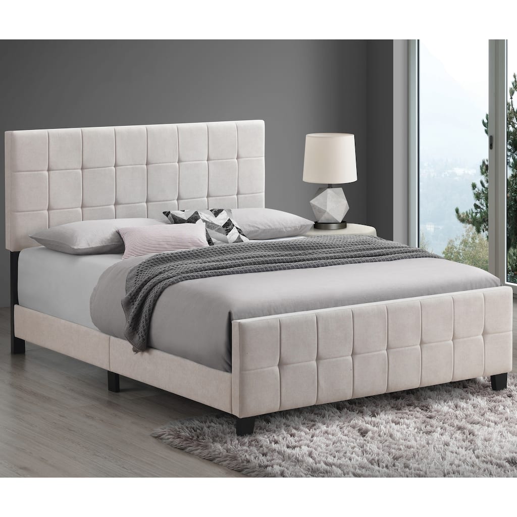 Modern Elegant Design Beige Upholstered Bed