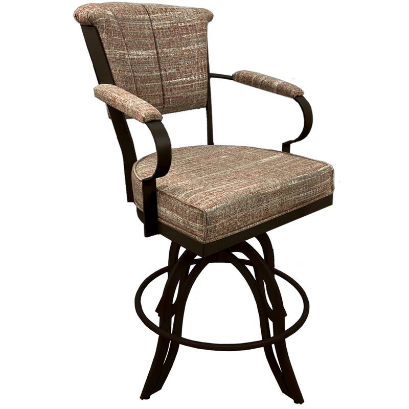 Miami Counter 26" or Bar 30" Metal Bar Stool on A Base - Watusi Madder - Brown - Counter Height