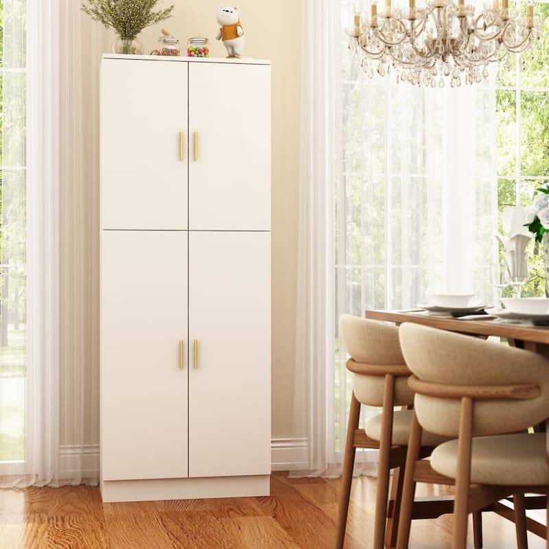 Pantry Cabinet Floor Storage w/ Doors Adjustable Shelves by Kerrogee - 61.2"H