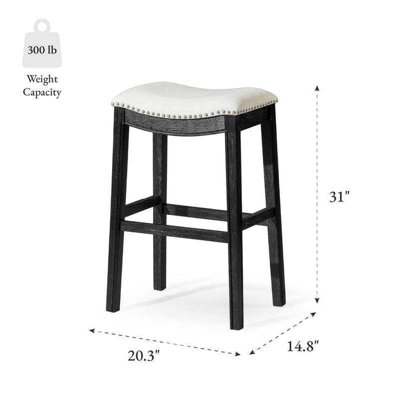 Maven Lane 31" Adrien Saddle Kitchen Bar Height Stool - N/A