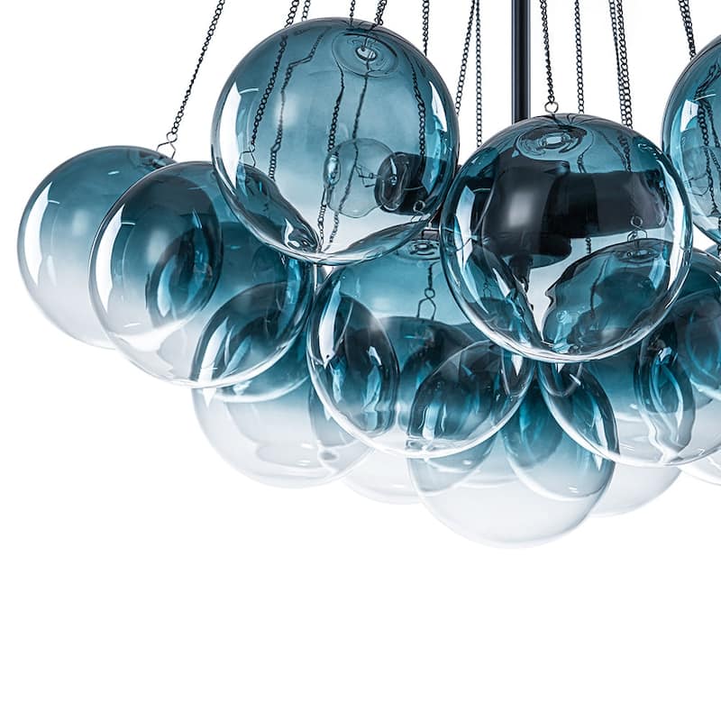 Modern Glam Cluster Gradual Colored Glass Bubble Chandelier