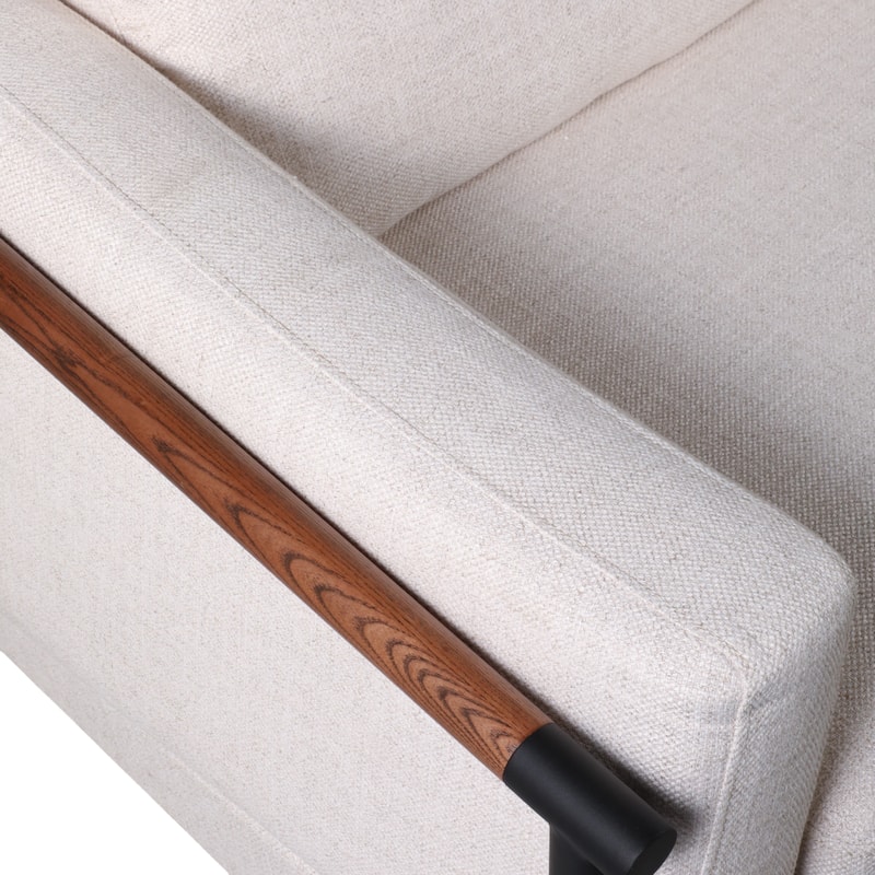 Wood and Metal Modern Accent Chair with Steel Frame and Cushioned Seat