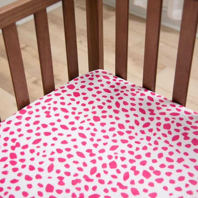 Rizzy Home Ink Dot Cotton Fitted Cribsheet - 28" X 52"