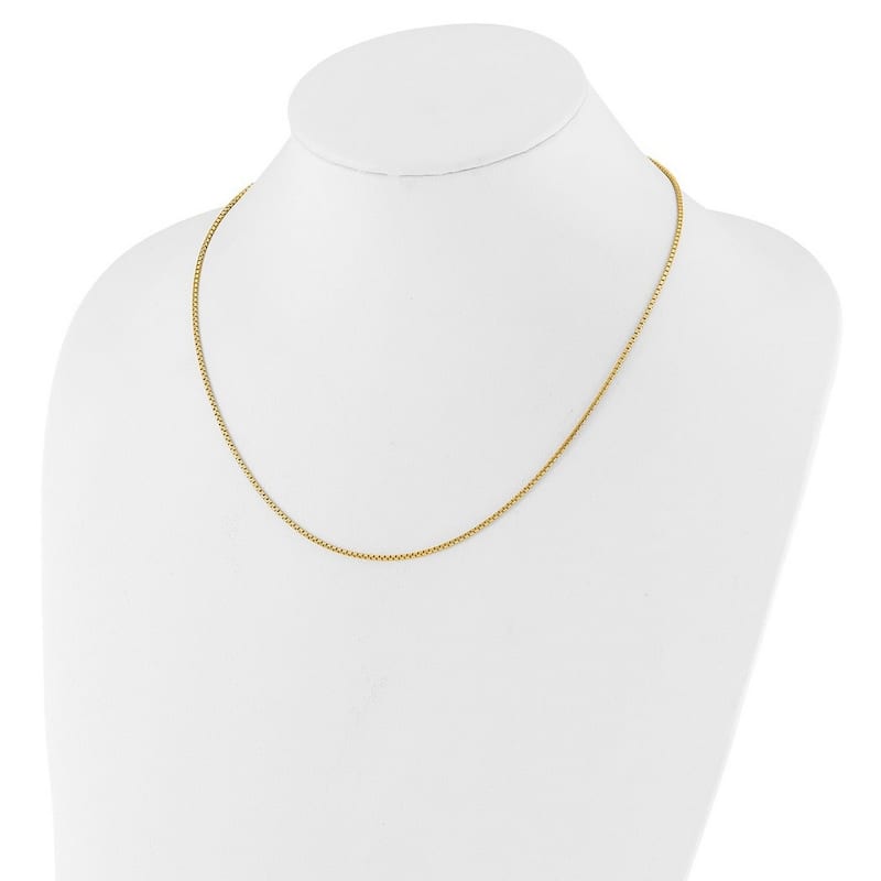 Curata 925 Sterling Silver Gold Plated Adjustable 1.5mm Round Box Chain Necklace