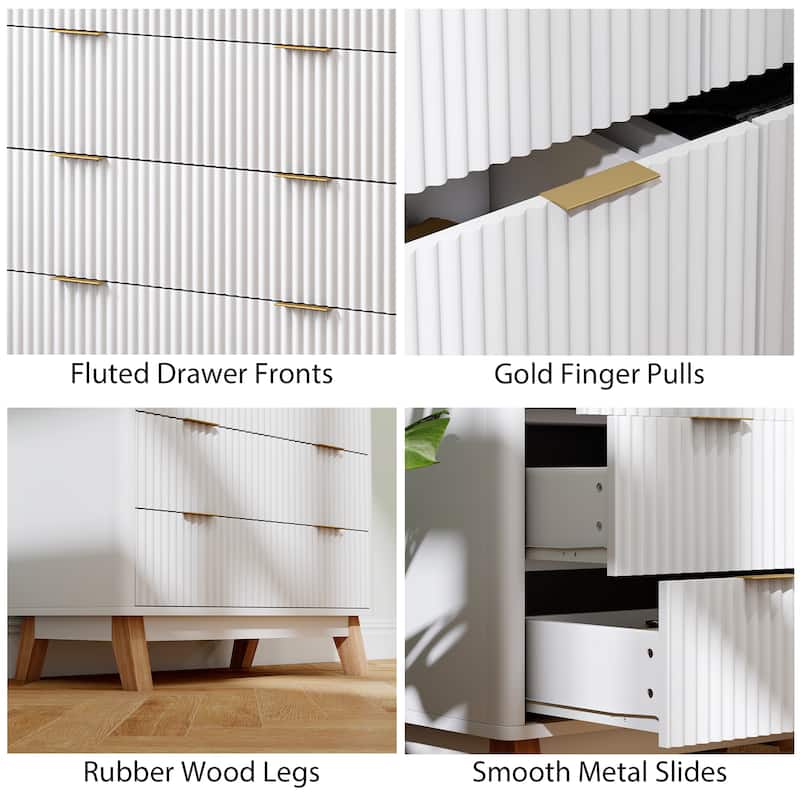 4 Drawers/6 Drawers Dresser for Bedroom, Closet Double Dresser Chest of Drawers