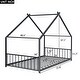 preview thumbnail 2 of 8, 2 Size Metal House Bed with Metal Frame Playhouse Design for Kids