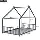 preview thumbnail 9 of 18, House Shape Floor Platform Bed,Kids Bed Metal Frame